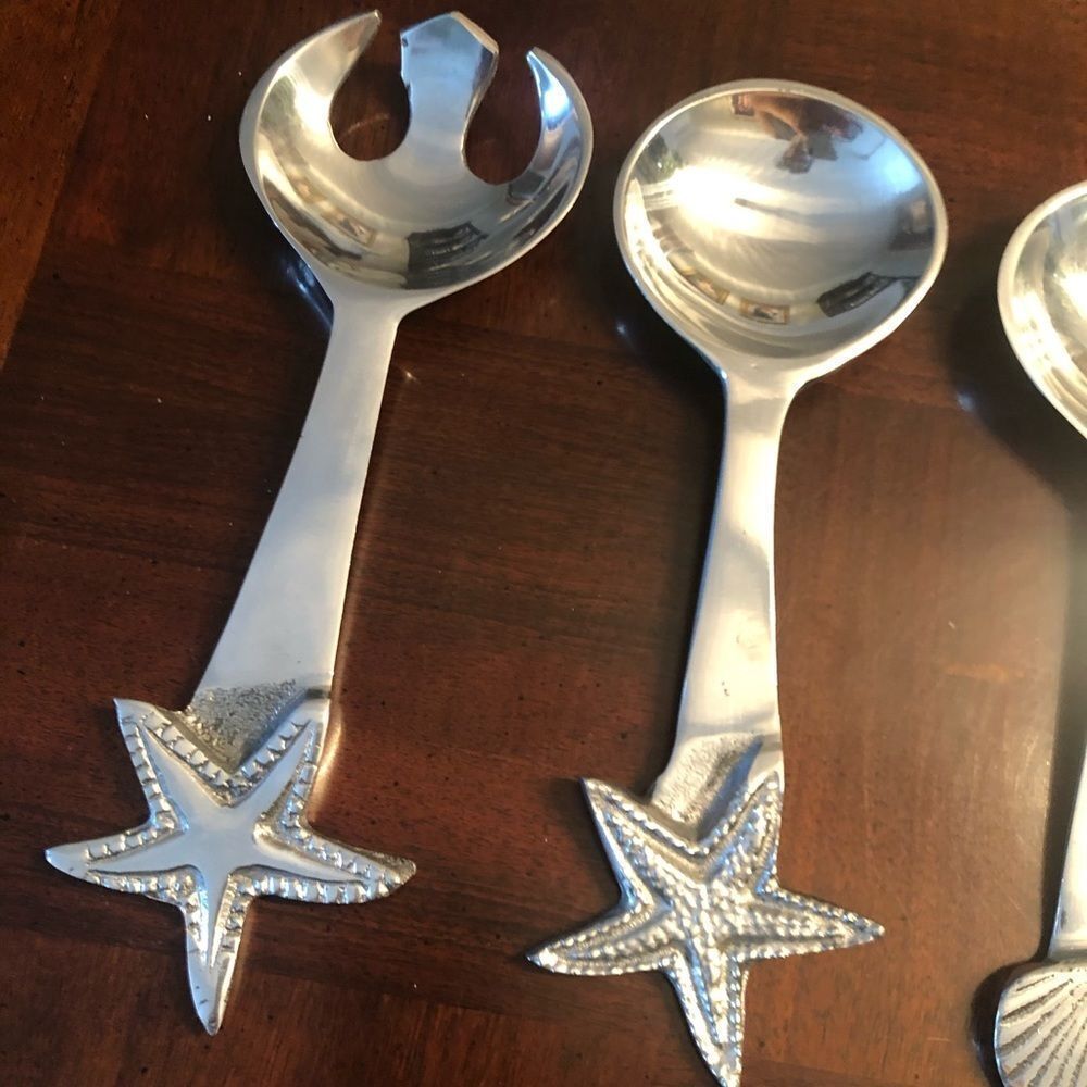 Star Salad Servers Shell Starfish - Picture 2 of 4